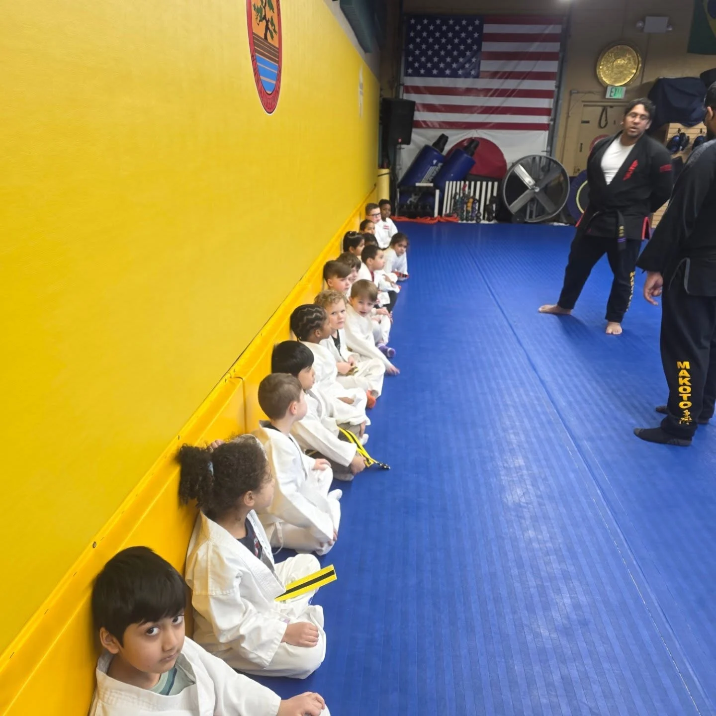 Is Your Preschooler students practicing drills during class at Makoto Jiu Jitsu Centers in Deer Park
